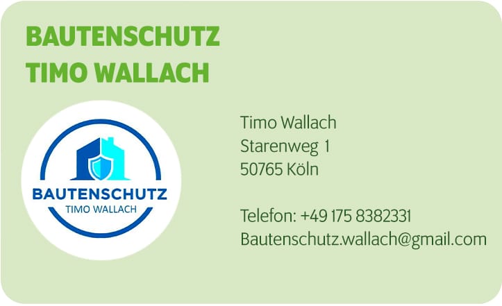 Karteikarte Bautenschutz Timo Wallach